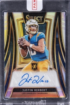 2019 Panini Select "2020 XRC Mystery Autograph Prizm" #325 Justin Herbert Signed Rookie Card (#02/49) - Panini Sealed